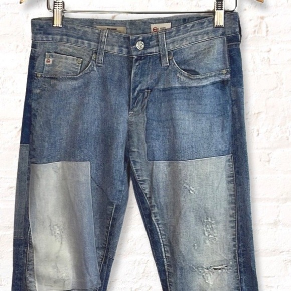 AG The Drew Straight Leg Boyfriend Digital Printed Photo Real jeans 25R - Picture 4 of 12